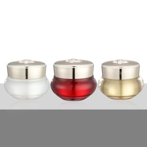 Acrylic Diamond-Studded Plastic Cream Jars, Cosmetic Packaging, Sample Containers, Eye Cream Jars, Refillable Face Cream Jars